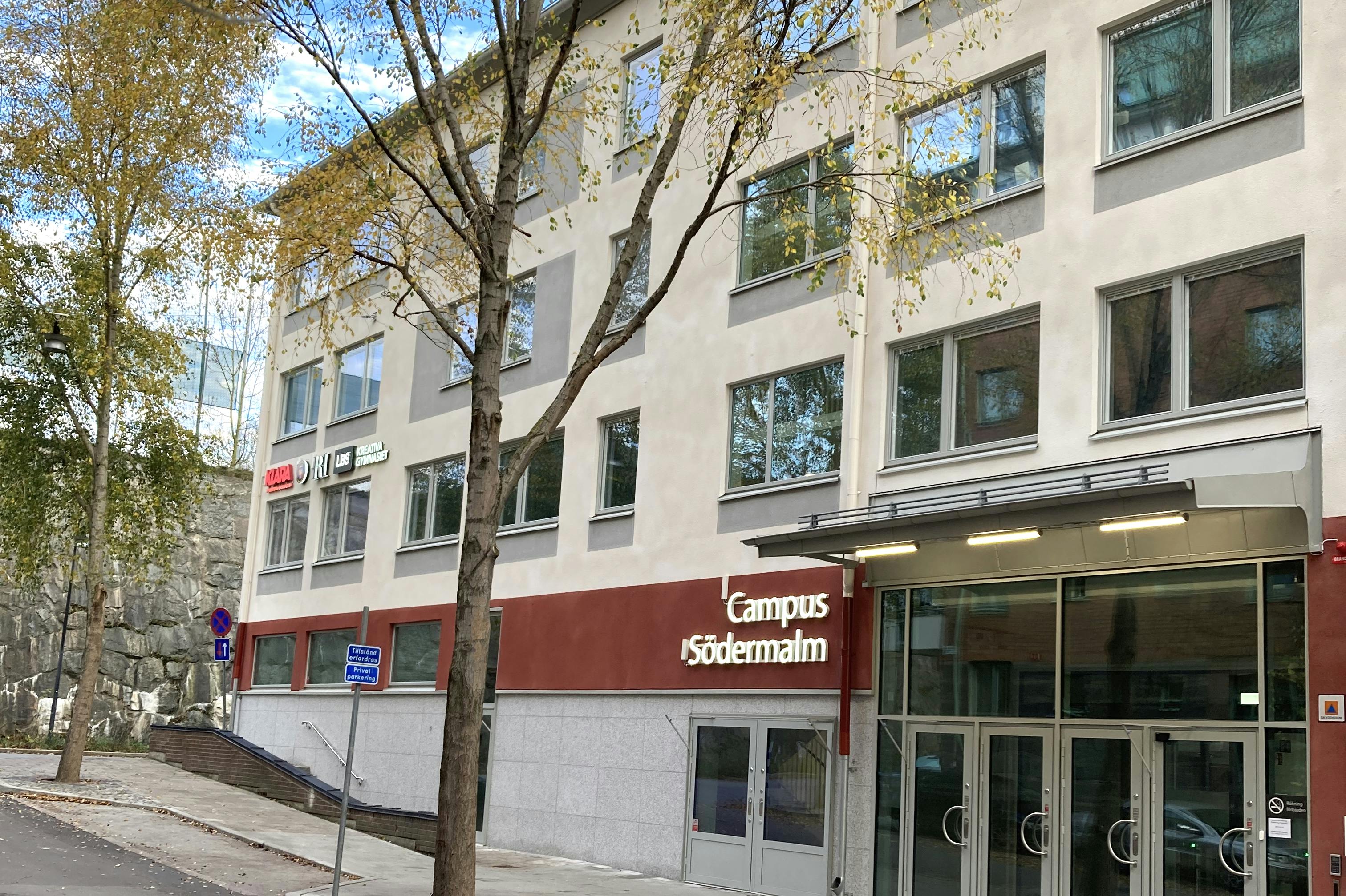 LBS Kreativa Gymnasiet Stockholm Södras skolbyggnad i Campus Södermalm.