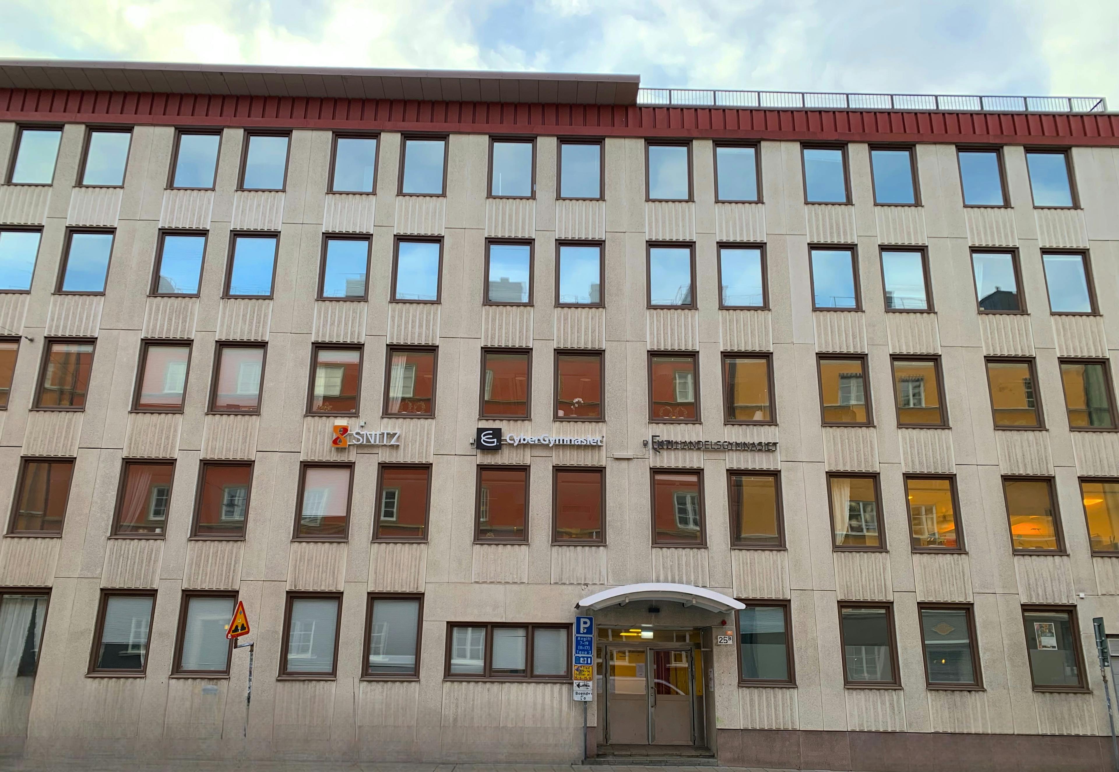 NTI Handelsgymnasiet Stockholms skolbyggnad.