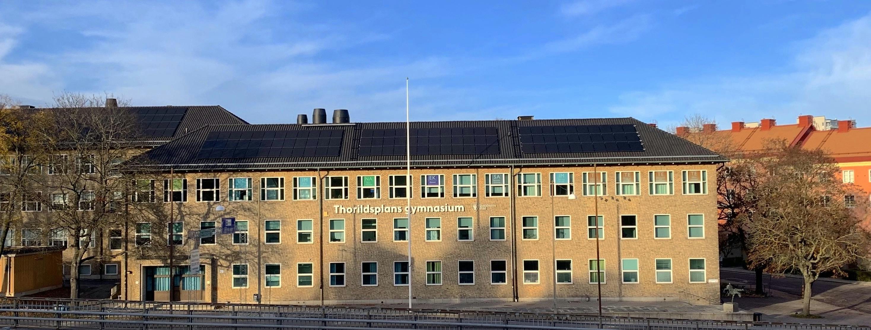 Thorildsplans gymnasiums skolbyggnad.